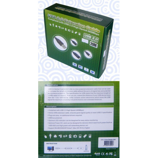 Alfa AUSBC-20M 20 Metre USB Kablo Alfa AUSBC-20M 20 Metre USB Kablo