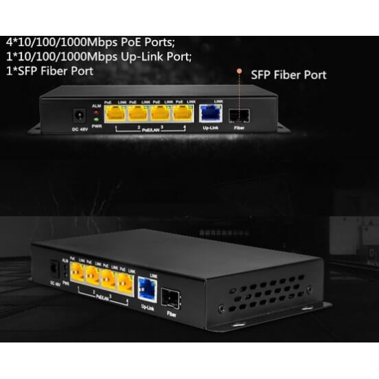 ZT-1005HP 5-Port Gigabit Aktif PoE Switch (48 Volt)