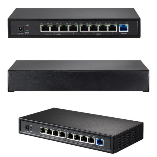 ZT-909HP 9-Port Aktif PoE Switch (48 Volt)